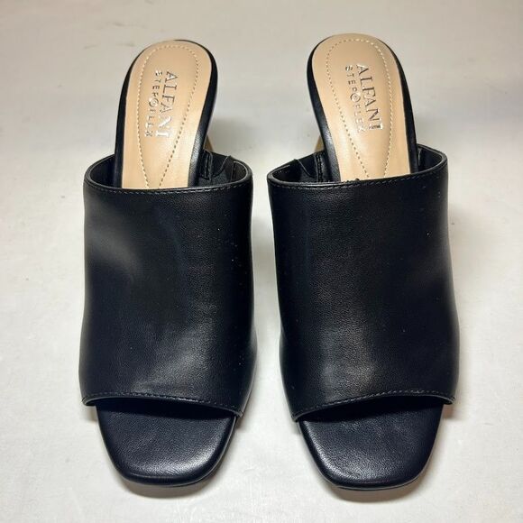 Alfani Womens 8 M Black Smooth Magnolia Geometric Block Heels NIB JL5 - Picture 3 of 6